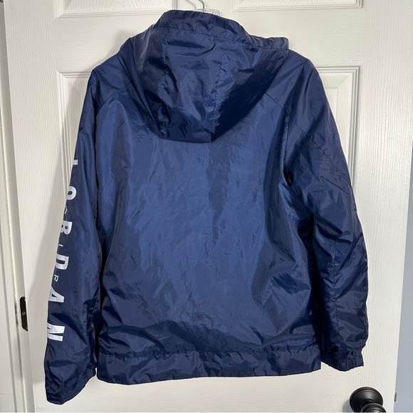 Air Jordan lined hooded jacket size youth XL, front zip, pockets, blue - Picture 14 of 15